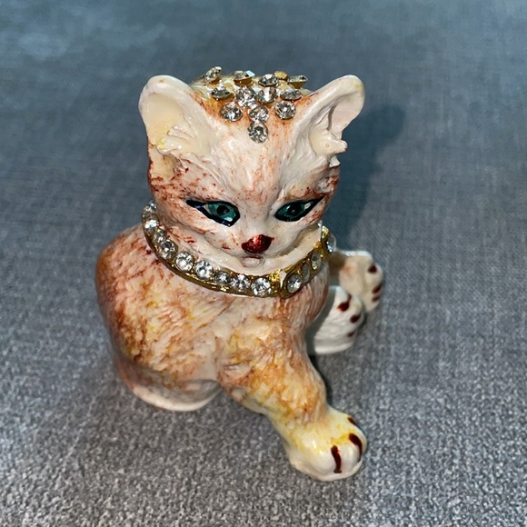 Ingbear Rhinestone Cat Figurine Trinket Box / Home Decor - Picture 8 of 11